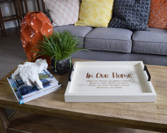 Custom Engraved Wood Ottoman Tray - Coffee Table Tray - Bed and Breakfast Tray - Decorative Tray - Shore Thing Laser