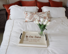 Custom Engraved Wood Ottoman Tray - Coffee Table Tray - Bed and Breakfast Tray - Decorative Tray - Shore Thing Laser