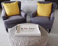 Custom Engraved Wood Ottoman Tray - Coffee Table Tray - Bed and Breakfast Tray - Decorative Tray - Shore Thing Laser