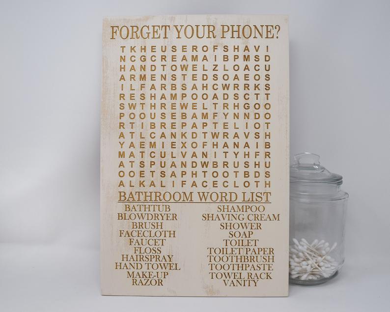 Bathroom Word Search - Shore Thing Laser