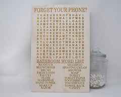 Bathroom Word Search - Shore Thing Laser