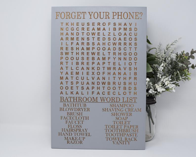 Bathroom Word Search - Shore Thing Laser