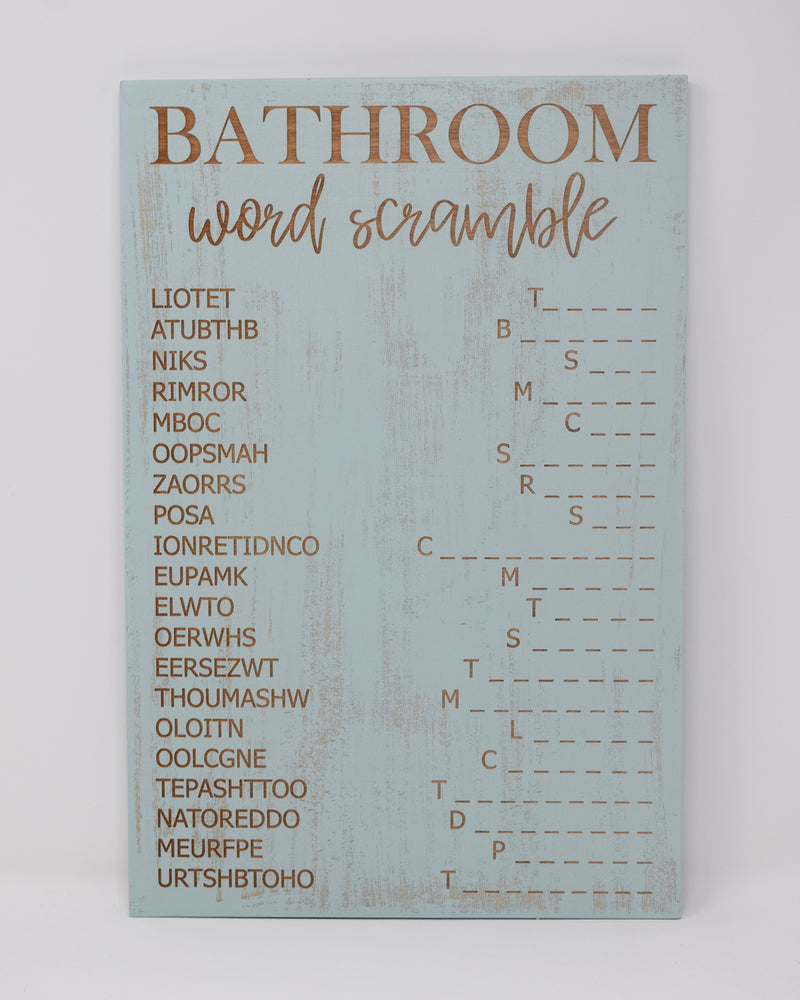 Bathroom Word Scramble - Shore Thing Laser