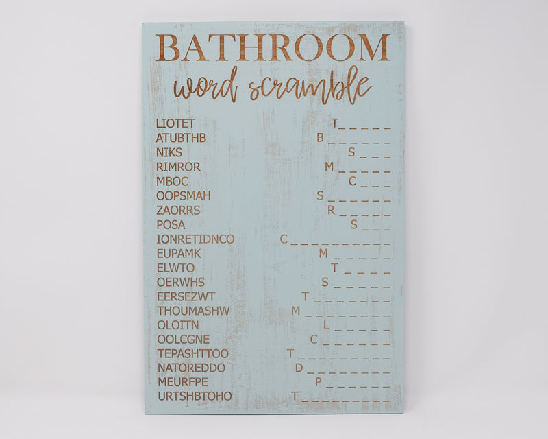 Bathroom Word Scramble - Shore Thing Laser
