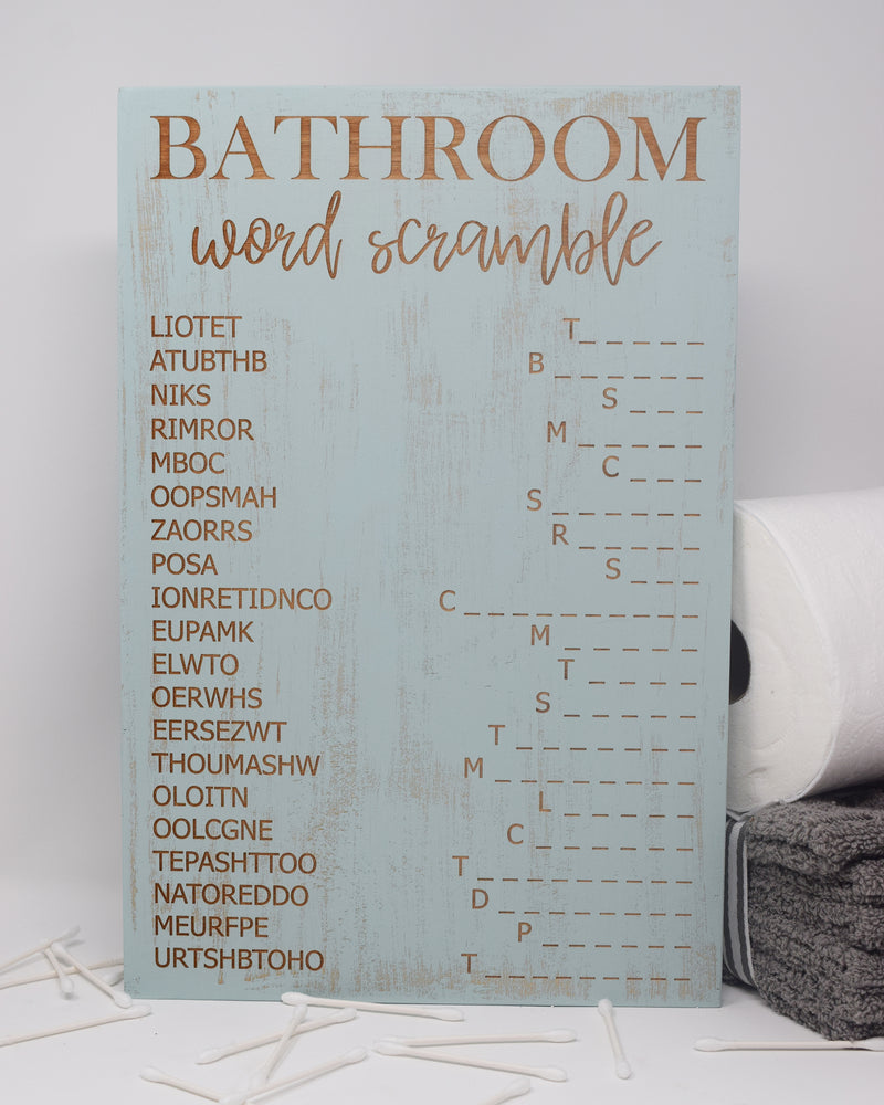 Bathroom Word Scramble - Shore Thing Laser