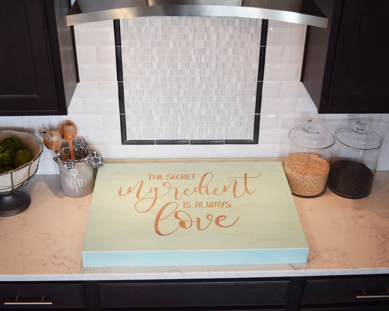 Custom Engraved Boxed Trim Cook Top Cover - Noodle Board - Cooktop Décor - Shore Thing Laser