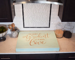 Custom Engraved Boxed Trim Cook Top Cover - Noodle Board - Cooktop Décor - Shore Thing Laser