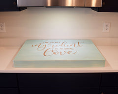 Custom Engraved Boxed Trim Cook Top Cover - Noodle Board - Cooktop Décor - Shore Thing Laser