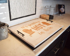 Custom Engraved Wood Stove Top Cover - Noodle Board - Cook Top Kitchen Décor - Shore Thing Laser