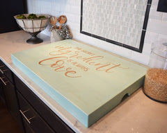 Custom Engraved Boxed Trim Cook Top Cover - Noodle Board - Cooktop Décor - Shore Thing Laser