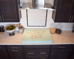 Custom Engraved Boxed Trim Cook Top Cover - Noodle Board - Cooktop Décor - Shore Thing Laser
