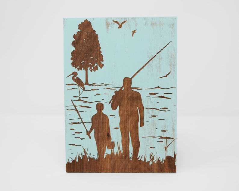 Father and Son Fishing - Shore Thing Laser
