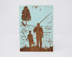 Father and Son Fishing - Shore Thing Laser