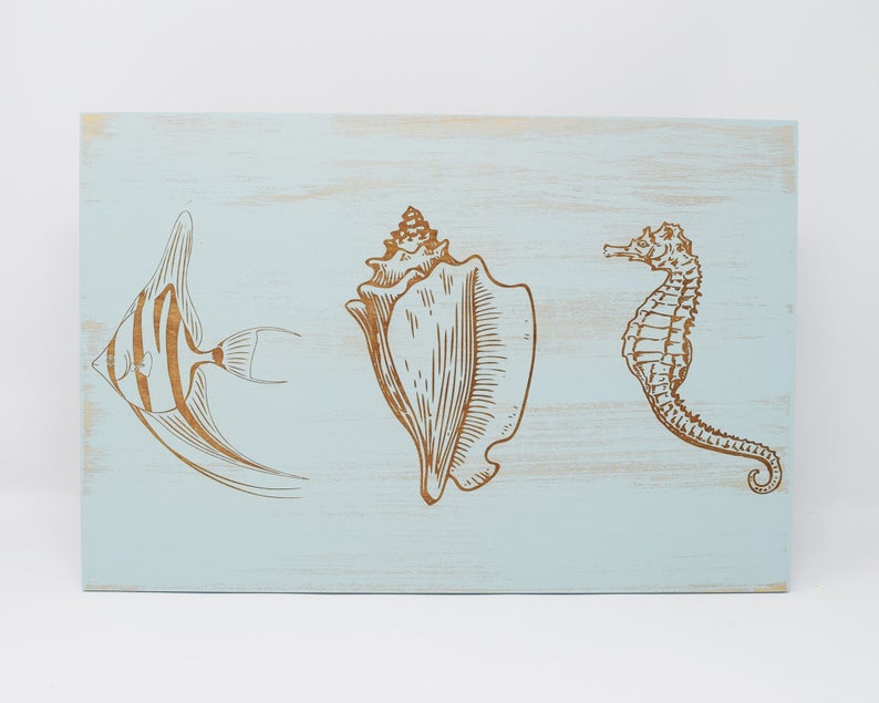 Angel Fish, Conch Seashell, Seahorse - Shore Thing Laser