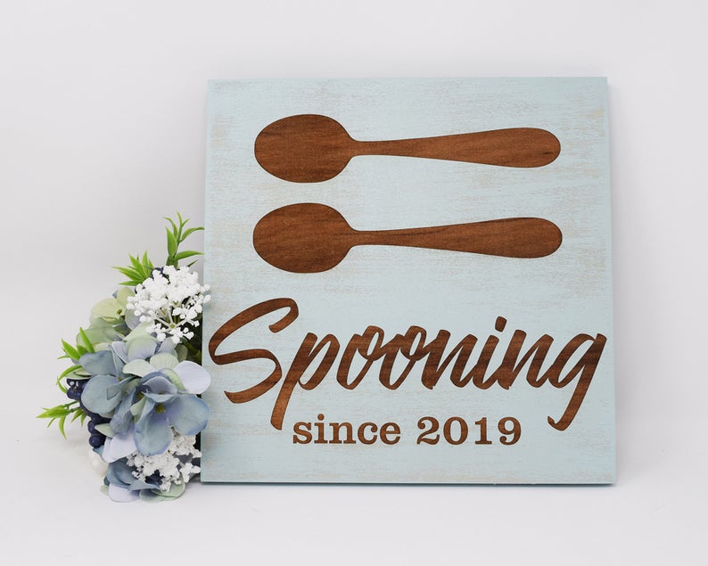 Spooning Since - Personalized Sign - Shore Thing Laser