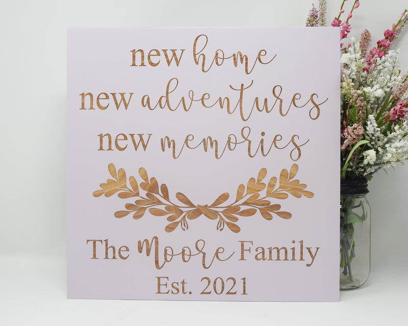New Home, New Adventures, New Memories Personalized - Shore Thing Laser